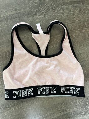 Victoria's Secret PINK Light Pink with Black Trim Racerback Bra